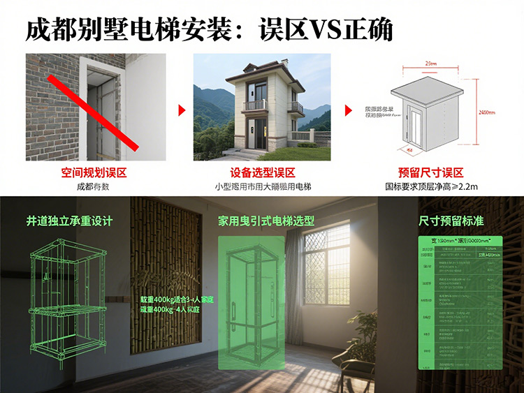 成都別墅電梯 成都別墅電梯安裝注意事項(xiàng)：避免哪些常見誤區(qū)？