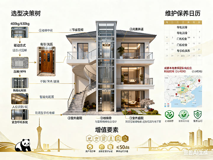成都別墅電梯 成都別墅電梯：匠心打造垂直生活美學，賦能高端家居新體驗